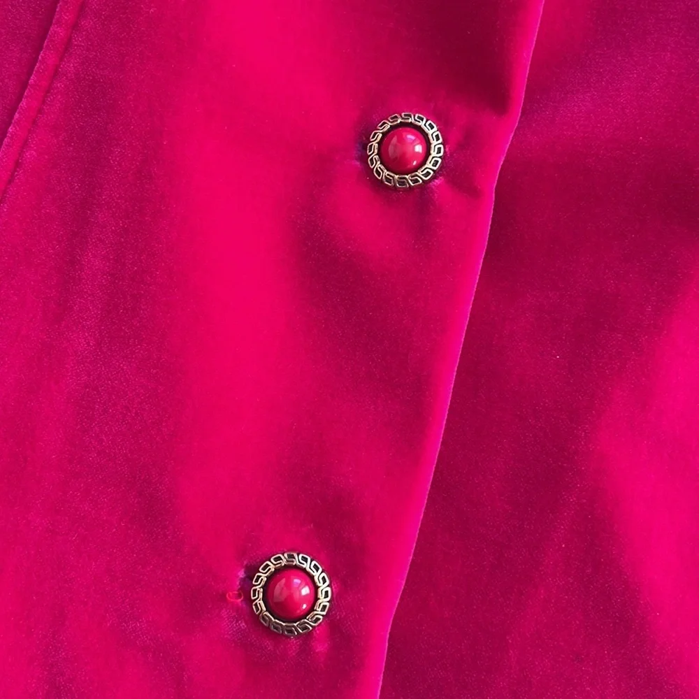 VINTAGE Raspberry Velvet Coat - Picture 3 of 12